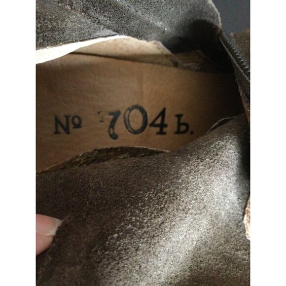 No 704 b EDDA Brown Suede High Heel Ankle Boots Size 39 8.5 Anthropologie - Picture 3 of 11